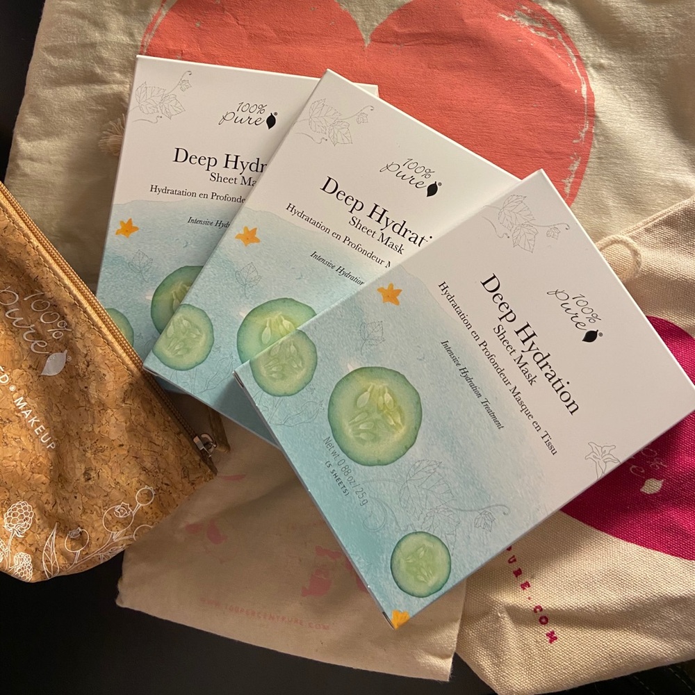 100% Pure Sheet Mask and bag bundle